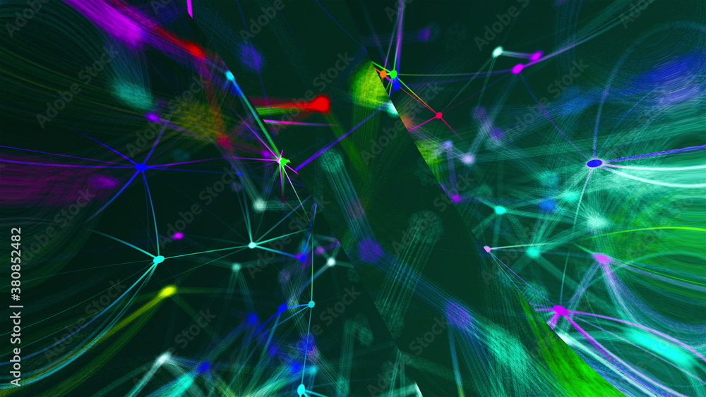 Poster abstract connection dots. technology background. network concept. 3d rendering