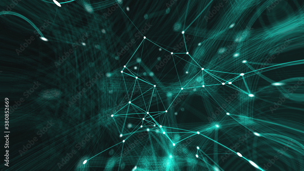 Poster abstract connection dots. technology background. network concept. 3d rendering