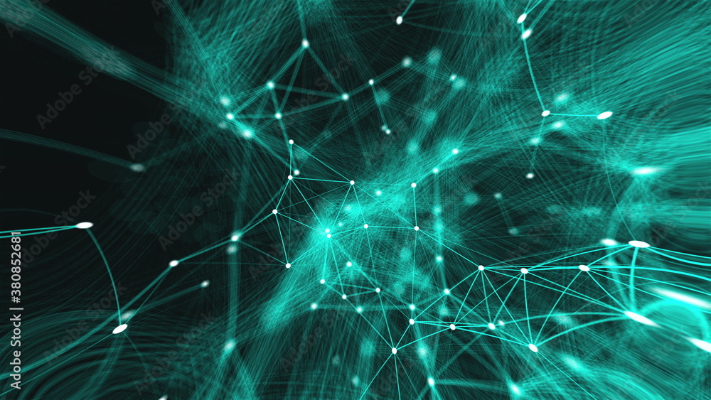 Poster abstract connection dots. technology background. network concept. 3d rendering