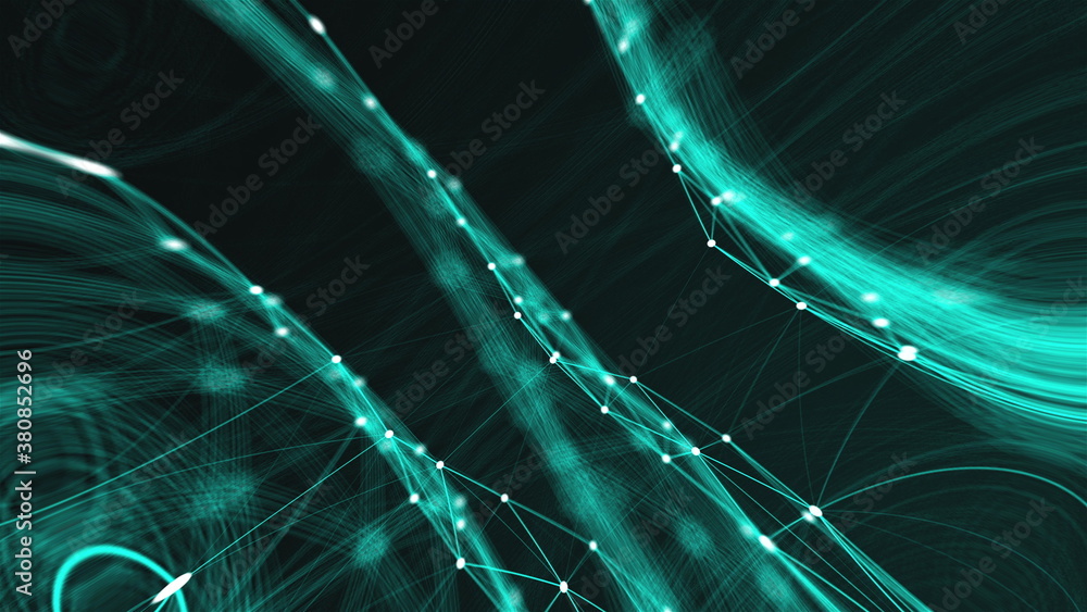 Poster abstract connection dots. technology background. network concept. 3d rendering