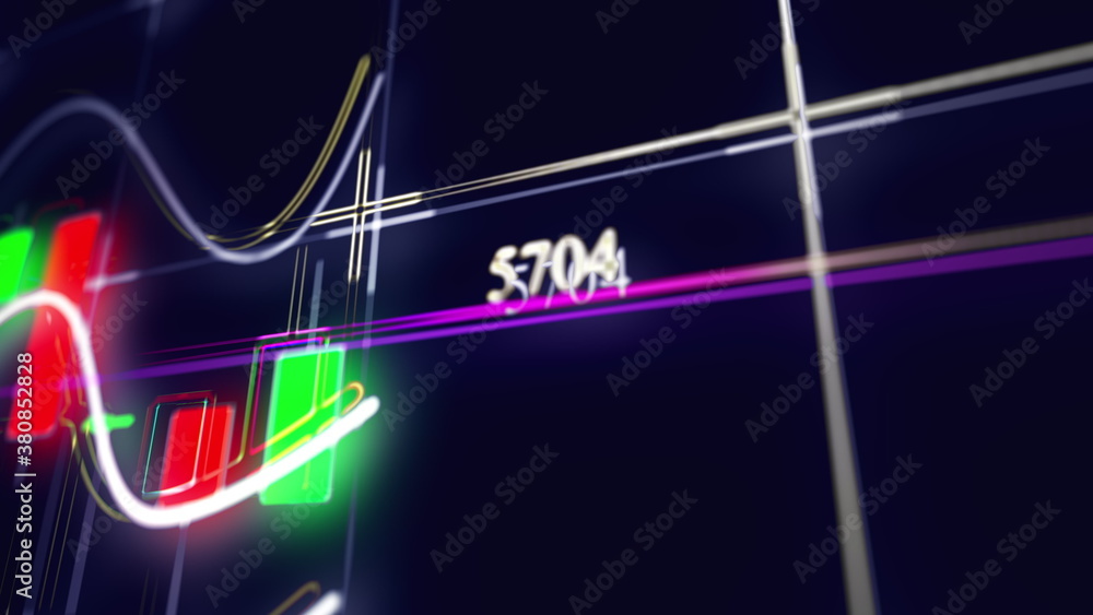 Poster rising bar graph of stock market investment trading. computer generated business backdrop. 3d render