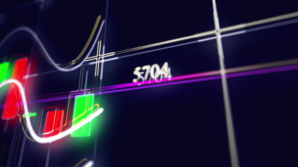 Rising bar graph of stock market investment trading. Computer generated business backdrop. 3d rendering of growing chart