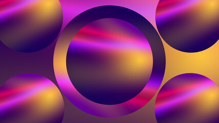 3d render of glowing rings and circles with gradient effect. Computer generated abstract background of vibrance circles