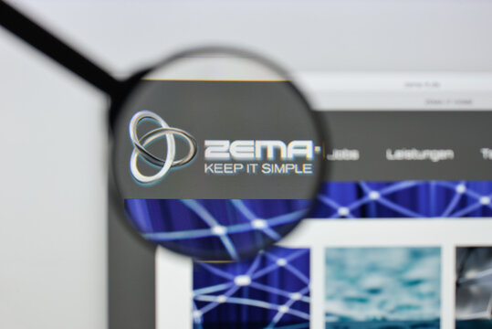 Milan, Italy - August 20, 2018: ZEMA IT website homepage. ZEMA IT logo visible.