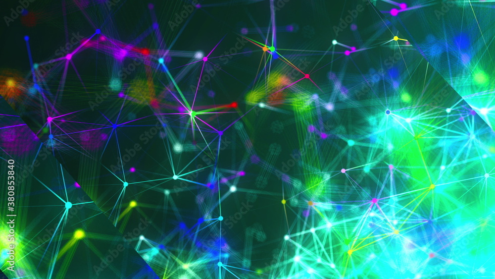 Poster abstract connection dots. technology background. network concept. 3d rendering
