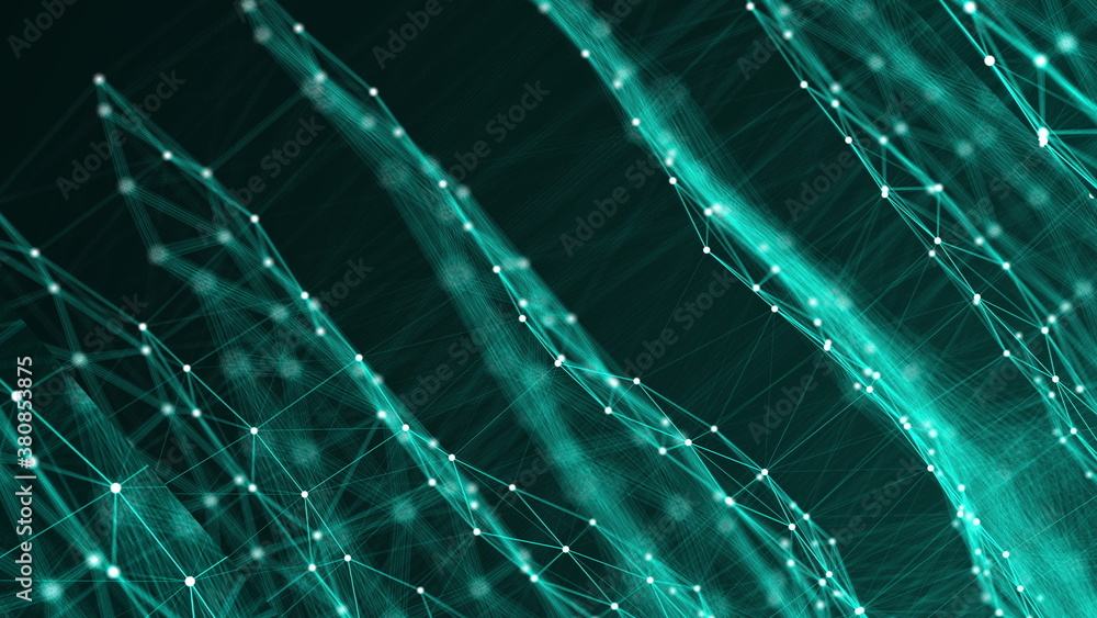 Poster abstract connection dots. technology background. network concept. 3d rendering