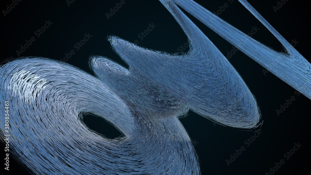Poster dispersion abstract 3d element, computer generated. 3d rendering spiral composition, futuristic back