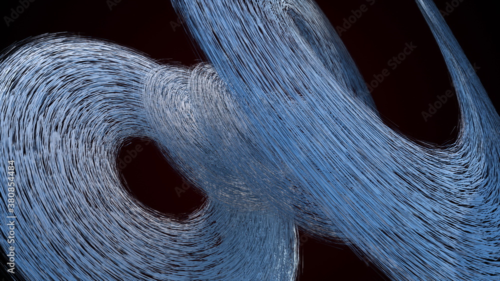 Poster dispersion abstract 3d element, computer generated. 3d rendering spiral composition, futuristic back