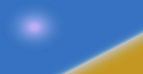 Sunshine on desert in hot summer  with clear dark blue sky