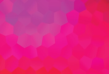 Fototapeta na wymiar Light Purple, Pink vector cover with set of hexagons.