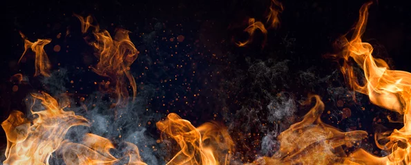 Tuinposter Vuur rook grillen © m.mphoto