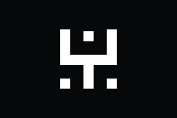 Fototapeta premium Minimal Innovative Initial AH logo and HA logo. AY LOGO AND YA LOGO creative elegant Monogram. Premium Business logo icon. White color on black background