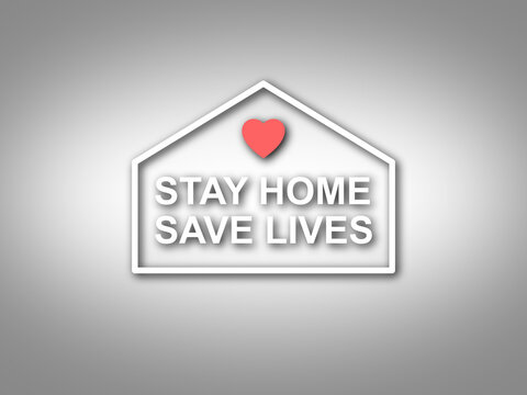 Stay Home Stay Lives Heart Covid19 Health & Medical Illustration