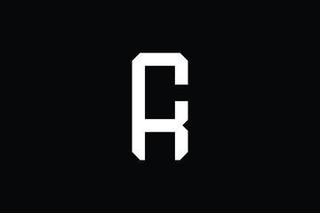 Obraz premium Minimal Innovative Initial RC logo and CR logo. Letter RC CR R C creative elegant Monogram. Premium Business logo icon. White color on black background