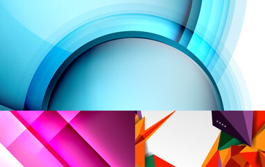 Set of creative geometric vector backgrounds. Modern trendy design templates