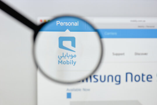 Milan, Italy - August 20, 2018: Mobily website homepage. Mobily logo visible.