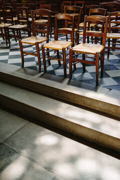 Chairs in the Abbey of Saint-Germain-des-Pr&Ocirc;&oslash;&Omega;&Ocirc;&oslash;&Omega;s