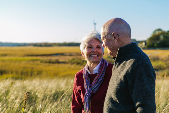 Happy Senior Couple lifestyle Walking