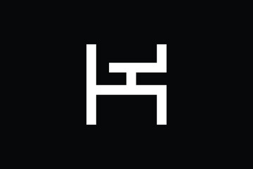 Obraz premium Minimal Innovative Initial HL logo and LH logo. Letter HH H HL LH creative elegant Monogram. Premium Business logo icon. White color on black background