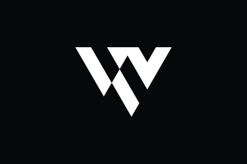 Minimal Innovative Initial WN logo and NW logo. Letter W N NW WN creative elegant Monogram. Premium Business logo icon. White color on black background