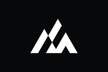 Minimal Innovative Initial MN logo and NM logo. Letter M N NM MN creative elegant Monogram. Premium Business logo icon. White color on black background