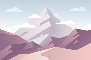Vector landscape illustration. Mountain peak view. - 380861654