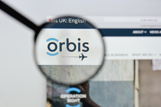 Milan, Italy - August 20, 2018: orbis international website homepage. orbis international logo visible.