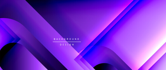 Vector geometric abstract background with lines and modern forms. Fluid gradient with abstract round shapes and shadow and light effects