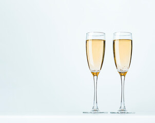 two wine glasses on a gray background