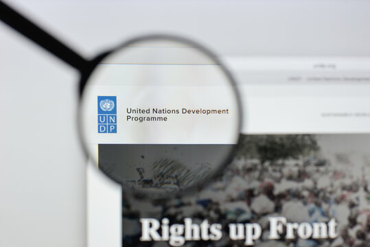 Milan, Italy - August 20, 2018: UNDP website homepage. UNDP logo visible.