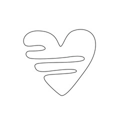Hearts logo, Love symbol, Valentine's Day, greeting card, continuous line drawing, small tattoo, print for clothes and logo design, logo design, Heart isolated abstract vector illustration