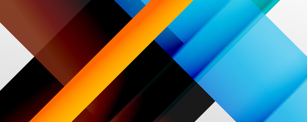 Fototapeta na wymiar Geometric abstract backgrounds with shadow lines, modern forms, rectangles, squares and fluid gradients. Bright colorful stripes cool backdrops