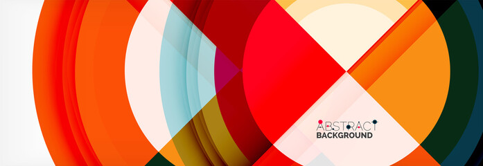 Obraz premium Round shapes, triangles and circles. Modern abstract background