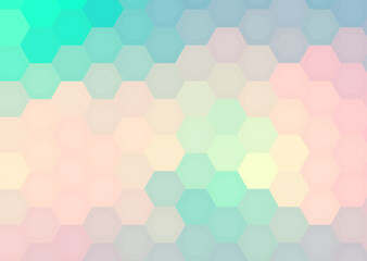 Hexagon mosaic background, abstract honeycomb colorful vector design.