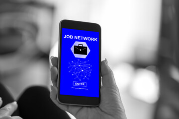 Job network concept on a smartphone