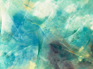 blue abstract fractal background 3d rendering illustration