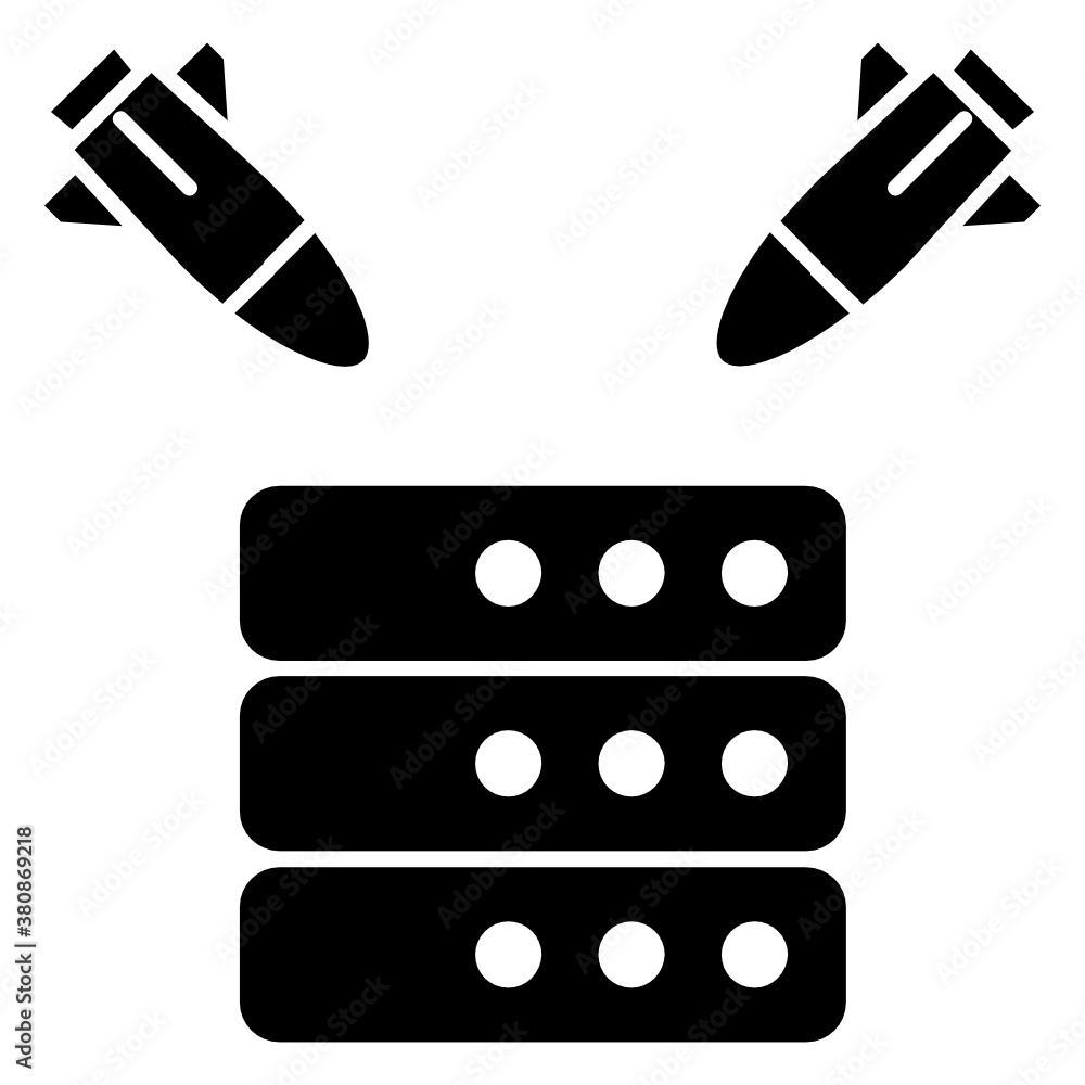 Aufkleber ddos vector icon design, cyber attack on server cocnept, data center and web hosting symbol on white