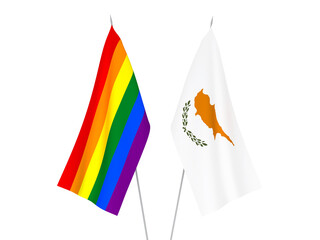 Rainbow gay pride and Cyprus flags