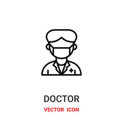 Doctor vector icon. Modern, simple flat vector illustration for website or mobile app.Doctor symbol, logo illustration. Pixel perfect vector graphics	