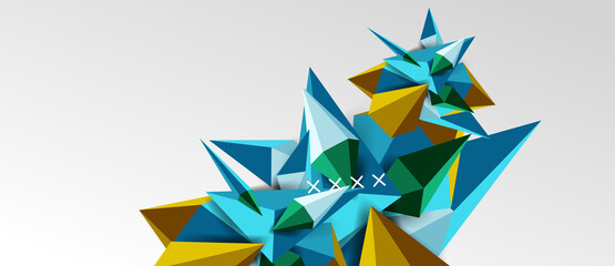 3d low poly abstract shape background vector illustration