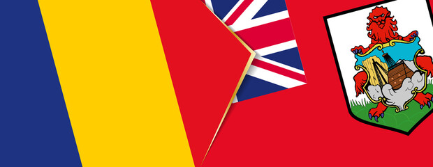Romania and Bermuda flags, two vector flags.