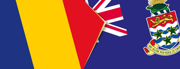 Romania and Cayman Islands flags, two vector flags.