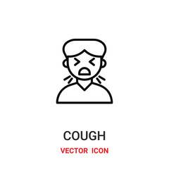 Cough vector icon. Modern, simple flat vector illustration for website or mobile app.Coronavirus symbol, logo illustration. Pixel perfect vector graphics	
