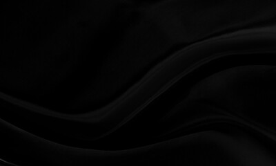 Fototapeta premium Black gray satin dark fabric texture luxurious shiny that is abstract silk cloth background with patterns soft waves blur beautiful.