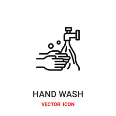Hand wash vector icon. Modern, simple flat vector illustration for website or mobile app.Soap and hand symbol, logo illustration. Pixel perfect vector graphics	