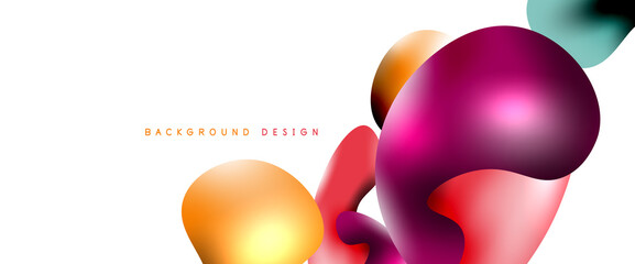 Bubbles abstract background. Liquid splashes on white vector template