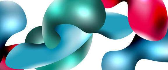 Bubbles abstract background. Liquid splashes on white vector template