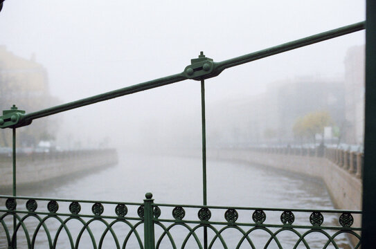 View from the bridge in fogy day