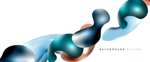 Bubbles abstract background. Liquid splashes on white vector template