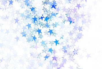 Light BLUE vector template with sky stars.